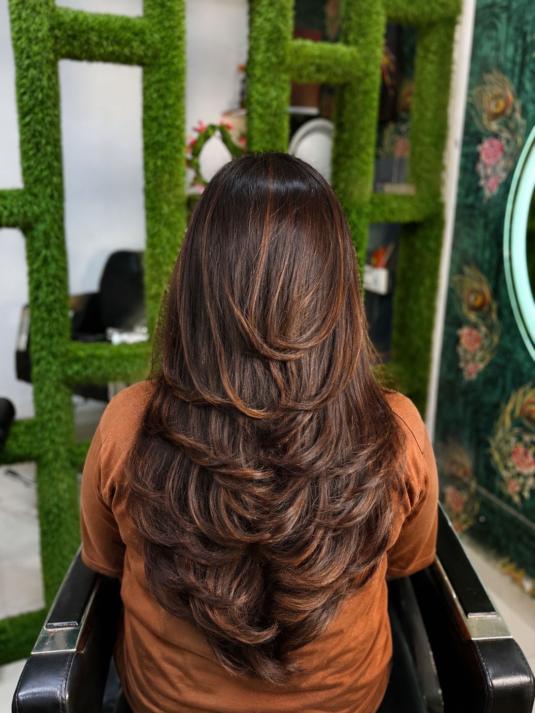 Client hair before her transformation at The Sarita's ladies salon, Wagholi